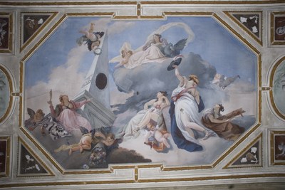 Ca' Corner della Regina - Primo piano nobile - Soffitto affrescato di G. Scajario