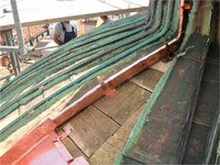 cupola, particolare costruttivo della posa del nuovo rivestimento in rame, di colore rosso, che utilizza lo stesso criterio costruttivo impiegato per le lastre della copertura originale