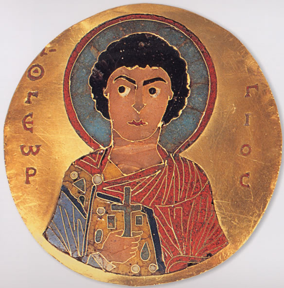 Smalto raffigurante un santo