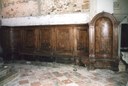 I dorsali del coro dopo il restauro