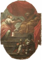 San Pantalon, Cappella della SS: Trinit&agrave;. Particolare della tela di Giuseppe Antonio Fumiani