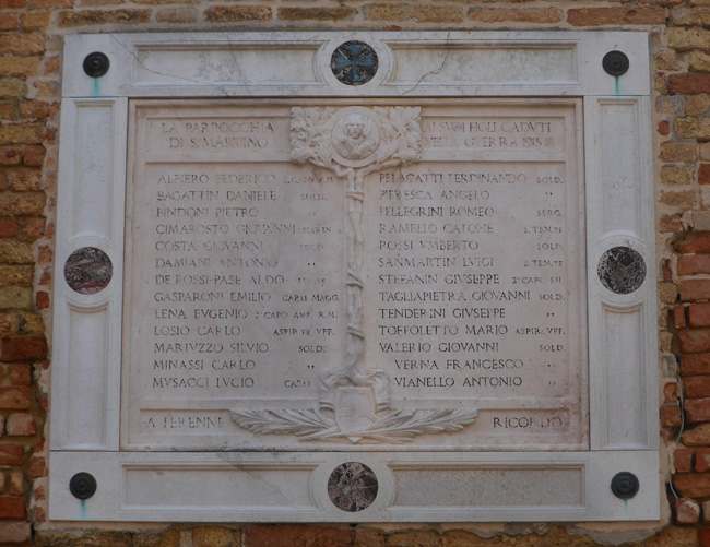 Chiesa di San Martino, lapide commemorativa