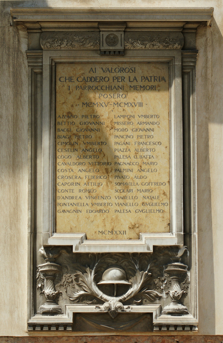 Chiesa di San Trovaso, lapide commemorativa