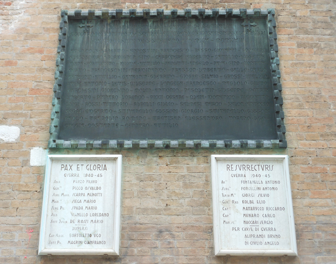 Chiesa di Santo Stefano, lapide commemorativa